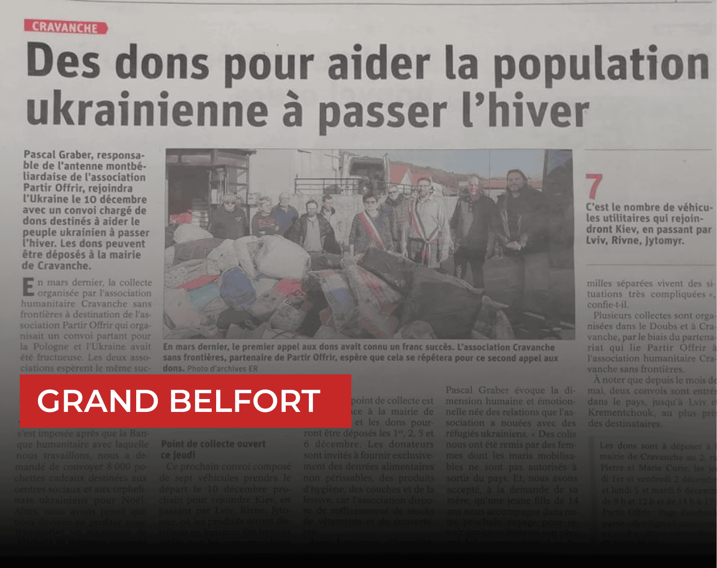 Des dons pour aider les populations ukrainienne a passer l’hiver